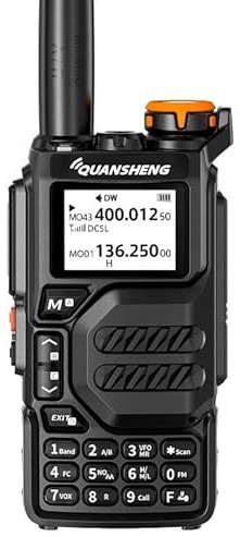 QUANSHENG UV-K6 Funkgerät 5W Walkie Talkie großer Reichweite Wiederaufladbare Handfunkgerät für Erwachsene Polizei Radio mit FM, NOAA, Typ-C Ladung, 200 Kanäle (Schwarz)