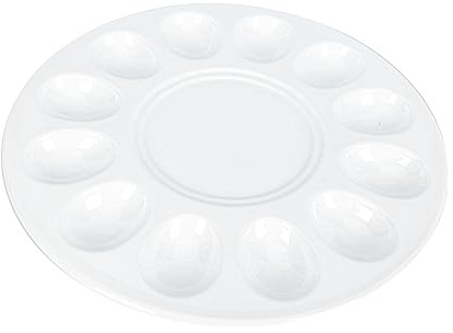 Holibanna Plato para Huevos con Base de Colocación Huevera para Huevos Cocidos y Duros para Presentaciones Fiestas y Catering