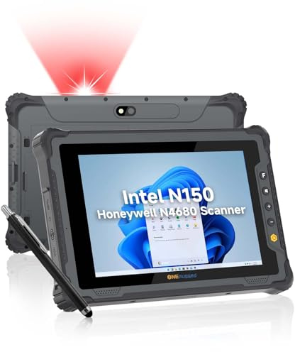 ONERugged Rugged Tablet with Barcode Scanner M80N, 8 Inch Windows 11 Pro Enterprise Tablet with Honeywell N4680 Scan Engine, 1D/2D QR Inventory Scanner, 8GB + 128GB Industrial Work PC for WMS, Retail