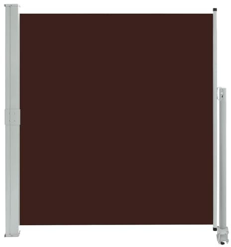 Gecheer Tenda da sole laterale retrattile, privacy protezione vento sole poliestere resistente UV base ferro chiusura automatica, 140x300cm marrone, per patio balcone terrazza