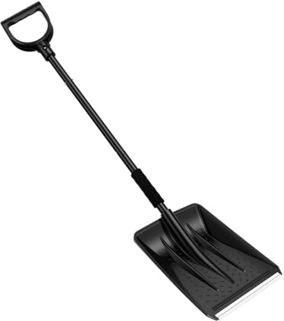 Pala da neve con lama da 10 pollici, pala for rimozione neve con manico in acciaio inossidabile, pala da neve di grande capacità for garage domestico vialetto