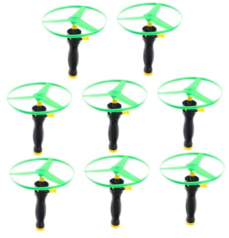 Healeved 8 Piezas de Platillos Voladores, Juguete Infantil para Exteriores Cuerda, Disco Volador Giratorio de Plástico Resistente, Colores Aleatorios para Juegos al Color Color Aleatorio