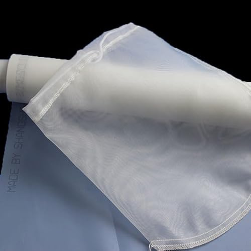 Paquete de bolsa coladora de nailon, bolsa de filtro de malla fina para cerveza casera, bolsa de leche de nuez reutilizable de 15 x 20 cm con cordón para jugos, sopa, leche vegetal casera (200 micras)