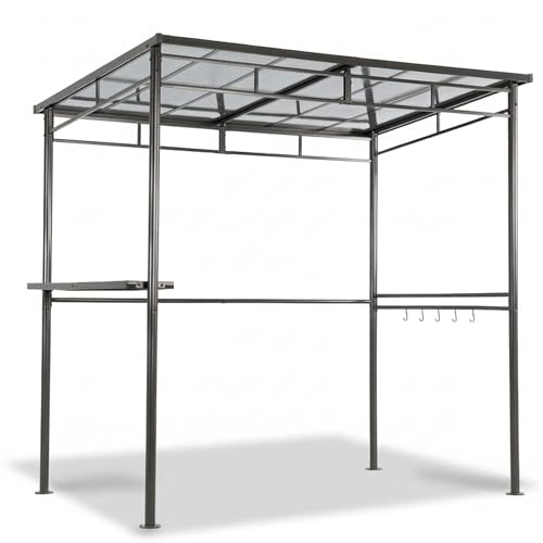 Grillpavillon Gasgrill Unterstand | Terrassendach BBQ-Grillecke 1,5 x 2,2 m | Grillstation Wetterschutz anthrazit