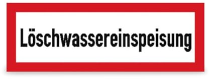 Betriebsausstattung24 Hinweisschild Löschwassereinspeisung - Aluminium, geprägt - 42,0 x 14,8 cm - DIN 4066 (D1) - Feuerwehr