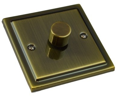Antique Brass 250w 1Gang Dimmer Switch (Regency) R10AB