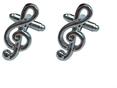 Miniblings Chiave di Violino Clef Gemelli pulsant+ Music Box - Gioielli Bottoni della Camicia Gemelli I Gemelli degli Uomini Sono Scatola di Legno Inclusa