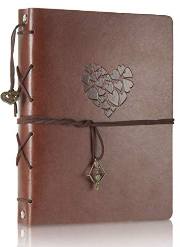 ThxMadam Leder Selbstgestalten Fotoalbum Scrapbook Album Foto Buch Hochzeit Gästebuch Vintage Fotobuch 60 Schwarze Seiten für Weihnachten Geburtstag Jahrestag Geschenk für Mutter Frau Mann Freund