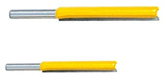 Tenlacum 2Pieces Flush/Template Trim Router Bit Woodworking Cutter Straight Knife with 1/4-Inch Shank 2 2-1/2 Long Cutting