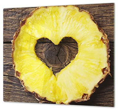 Tabla de cocina de vidrio templado - Tabla de cortar de cristal resistente – Cubre Vitro Decorativo – UNA PIEZA (60 x 52 cm) o DOS PIEZAS (30 x 52 cm); D07A Frutas y verduras