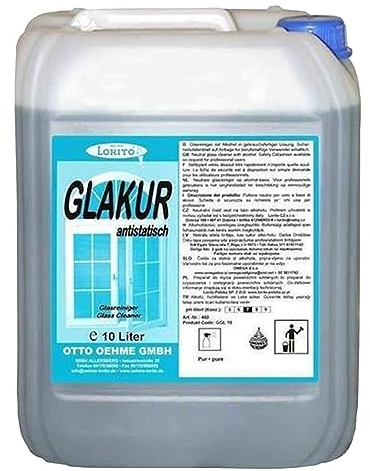 Lorito Glakur, Glasreiniger Fenster Auto Spiegel, Reinigungsmittel, Kunststoffreiniger Fensterreiniger Spiegelreiniger, 10 Liter