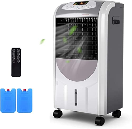 RELAX4LIFE Mobile Heizlüfter, Heizen&Befeuchten&Luftreinigung&Kühlen, Klimaanlage mit 7L Wassertank/3 Geschwindigkeiten/8H-Timer, Air Cooler mit Rollen, Fernbedienung, Swing-Funktion, 75W Ventilator