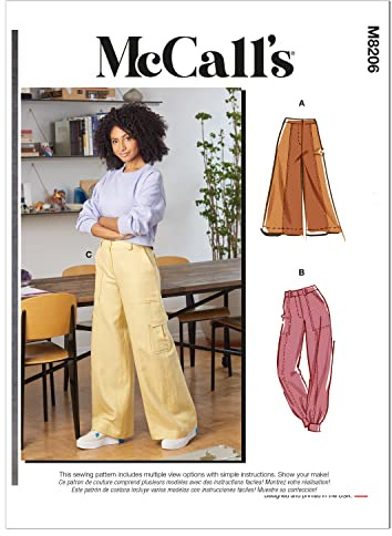 McCalls Sewing Pattern M8206A5 A5 (6-8-10-12-14) Misses' Pants, Multi Colour