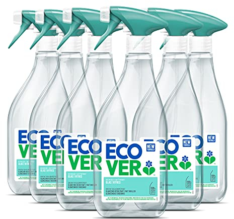 Ecover Glasreiniger Spray, für streifenfreie Fenster, grüner Tee- und Grapefruitduft, 6er Pack, 6 x 500 ml