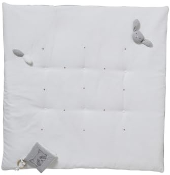 VERTBAUDET Bogenfreier Aktivitätsbereich aus Bio-Baumwoll-Chiffon, Mittelgrau glatt mit Motiven, Einheitsgröße