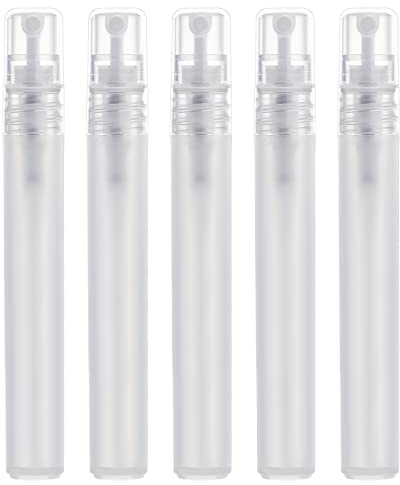 KINBOM 5 Piezas 10ml Atomizadores de Perfume, Recargables Mate Botellas de Spray Plástico para Viajes Niebla Fina Botellas de Pulverizador Vacías para Cabello Rostro Plantas