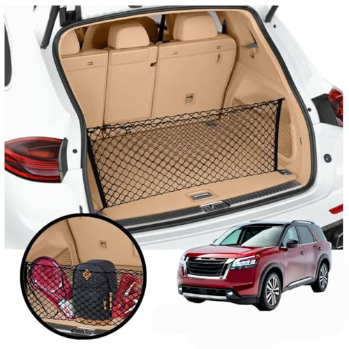 Envelope Style Trunk Cargo Net for Nissan Pathfinder S SV SL 2022-2025 Car Accessories - Premium Trunk Organizers and Storage - Cargo Net for SUV - Vehicle Carrier Organizer for Nissan Pathfinder