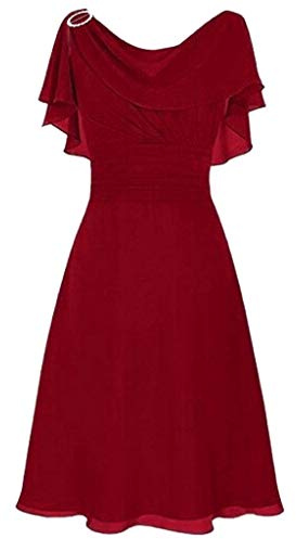 Abito da donna elegante per matrimonio lungo con spalle scoperte in chiffon con ruches, aderente, a linea A, abiti da festa, abito da sera, abito estivo, lunghezza al ginocchio, abiti vintage
