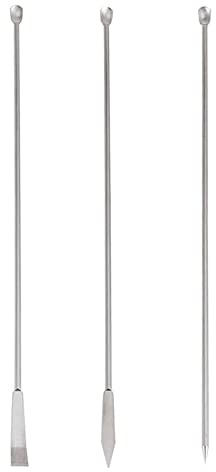 3PCS Cuchara de reactivo de muestreo de laboratorio micro, 22 cm 2 en 1 Cuchara de laboratorio Espátula de laboratorio de metal Espátula de mezcla de doble cabeza para polvos, tapa de gel, relleno