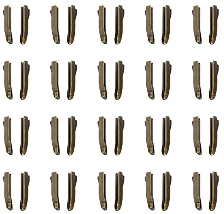 sourcing map 20 Stück Reißverschluss Reparatur Doppelt Open Reißverschluss Stopper Verriegelung Kit #8 Stecknadeln Reissverschluss Reparieren für Jacke Mantel Zweiwege Kleidung, Bronze Ton