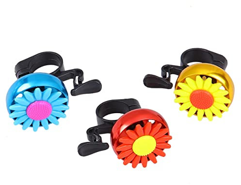 BIUDECO 3pezzi Suoneria per Bicicletta in Lega di Alluminio Suono Forte e Chiaro Suoneria Giralsole Allarme Sicurezza per Bici Scooter e Mountain Bike Rosso Blu Oro