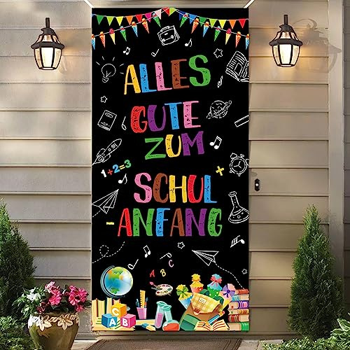 XINDY Alles Gute Zum Schulanfang Banner für Einschulung Deko Schuleinführung Tür Deko Schulanfang Hintergrund Banner Photo Booth Deko Einschulung Mädchen Junge 1. Schultag Deko