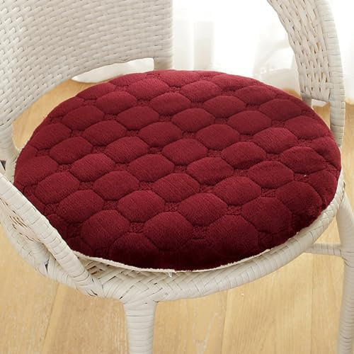Rundes Sitzkissen, ultraweiches, rutschfestes, atmungsaktives Stuhlpolster, Stuhlkissen, Bodenkissen, Sitzerhöhungskissen für Büro, Garten, Esszimmer ( Color : Rot , Größe : Diameter:40cm(16in) )