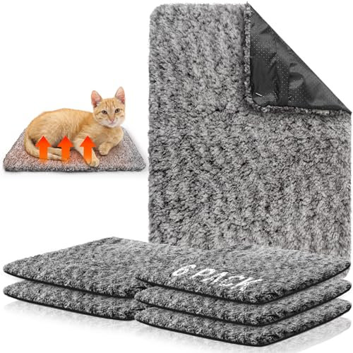Drydiet 6 Pack Self Warming Pet Cat Dogs Pad 18 x 24 Inch Grey