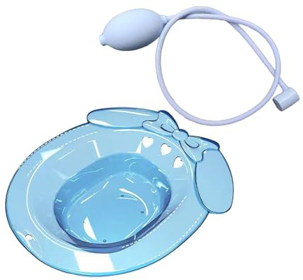 Sharplace Sitzbadewanne für Toilettensitz, Waschbecken, für Frauen, vielseitige Hüftbadewanne, Einweichpfanne für Toilette, Duschraum, Wohnheim, Blau mit