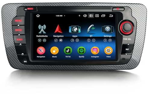 GONFEN Acht-Kern 7 Zoll Touchscreen Android 14.0 DAB+ Autoradio Für SEAT IBIZA (2009-2013) mit GPS Navigation Wireless CarPlay Android AUTO 4GB RAM + 64GB ROM DSP WiFi Bluetooth 5.0 SWC SD OBD2 DVB-T2