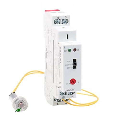 GRB8-01/02 Interruttore crepuscolare su guida Din timer fotoelettrico relè sensore di luce AC110V-240V automatico ON off 1 pezzo (dimensioni : GRB8-01 AC110-240V) ( Size : GRB8-02 AC110-240V )