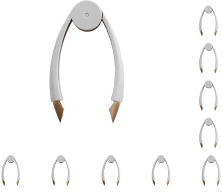 Juego de 10 peladores de ojos de piña de acero inoxidable con clip para cortar semillas de fresa para comedor, cafetería, accesorios de cocina, color gris