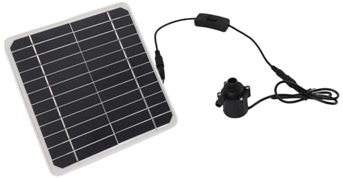 Solar-Wasserpumpen-Set, 12 V, 6 W, Solar-Brunnenpumpe für Vogelbad, Geräuscharmes Solar-Brunnen-Set für Teiche, Aquarien, 24-Stunden-Betrieb, Stromspeicherfunktion