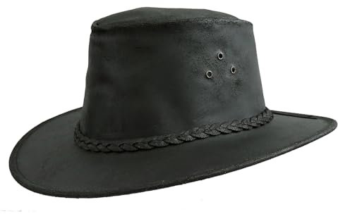 Outbacker Kinder Cowboy Hut- wetterfest und robust in braun und schwarz, Größe 54-56