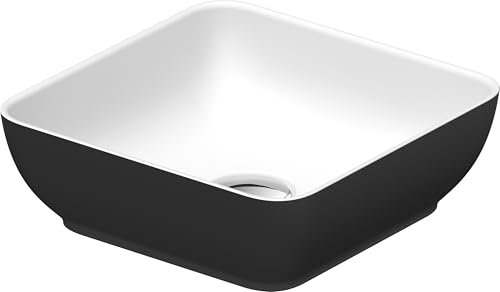 Duravit Sivida Aufsatzwaschtisch, eckig, 300x300mm, ohne Hahnloch, ohne Überlauf, 266003FI00, Farbe: Innenfarbe Weiß Seidenmatt, Außenfarbe Dunkelgrau Matt