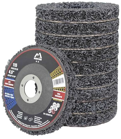 Merryland 10 Piezas Disco de Limpieza 115 mm Negro Disco de Decapado | 115mm Amoladora Angular, Pintura Óxido, Disco CSD Disco Abrasivo para Decapar Metal Acero INOX Hierro, Craft-Line SC107114-10