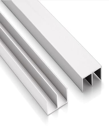 2 Up and Down Sliding Door Tracks for 2-5mm Thick Panels Closet Glass Door Cabinet Window Sliding Tracks(50cm)