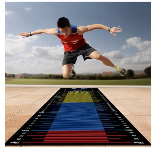 YCNLYSSR Weitsprungmatte, 1 Zoll Dicke Springseilmatte Stoßdämpfend, rutschfeste Weitsprungmatten Für Bodentraining, Große Gummi Trainingsmatte Extra Lang 250 350 cm
