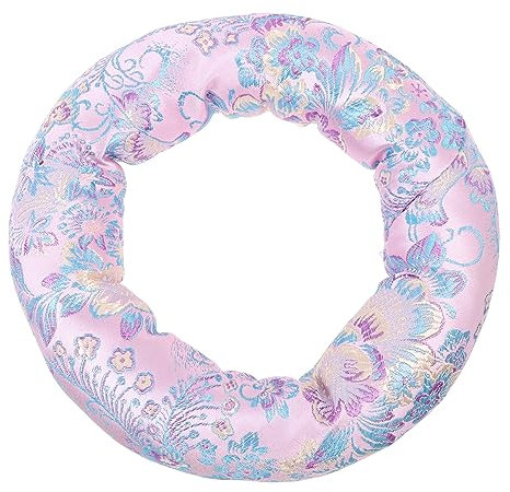 YARNOW Buddha Klangschalenkissen Rundes Meditationskissen in Rosa Sound Bowl Pad Für Tibetische Klangschalen Schutz Und Stabilität Bei Klangtherapie Und Yoga