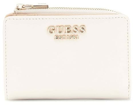 GUESS Talent SLG Zip Around Card Case Cream White