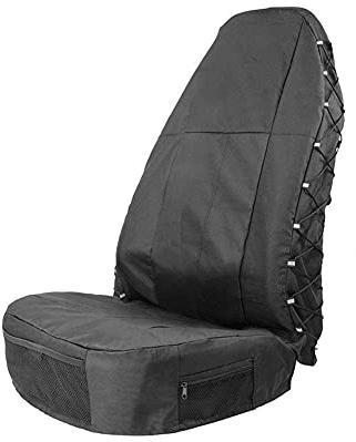 Crepundia Funda Asiento Coche Delantero, Impermeable Universal 1pc Bucket Oxford Asiento Cubierta de Asiento Multi-Pockets Organizer Soporte de Almacenamiento para Cubierta de Asiento Trasero Alto
