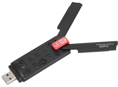 XUMIUZIY AXE5400 WiFi 6E USB Adapter, 6GHz 2402Mbps + 5GHz 2402Mbps + 2.4GHz 574Mbps, Tri-Band Long Range Wireless WiFi Dongle Network Adapter for Desktop PC Laptop