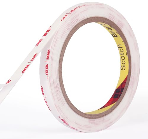 4950 Doppelseitiges Klebeband 10mm x 3m, strapazierfähiges Befestigungsklebeband, ablösbare, extra starke Aufhängestreifen für Poster, für den Automobilbereich, Wandmontage, Innen- und Außenbereich.