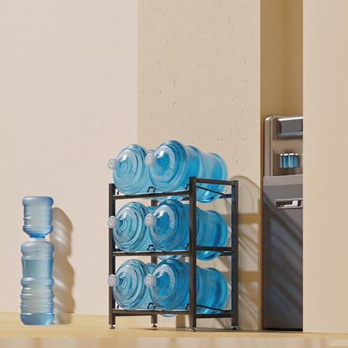 TRAGLO Estante para Enfriador de Agua, Organizador de Botellas de 3, 4 o 5 Niveles para garrafas de 5 galones, Soporte Resistente para Botellas de Agua(Negro,63x35x88cm)