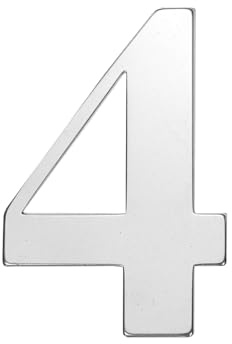 sourcing map 2 Inch House Numbers, 304 Stainless Steel Self-adhesive Mailbox Door Stickers, Outdoor Address Signs for Office Hotel Apartments, Garden (Silver 4)