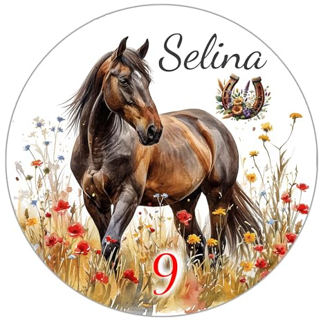 PFERD mit BLUMEN Tortenaufleger oder Muffinaufleger | 4-20 cm | Esspapier & VORGESTANZT