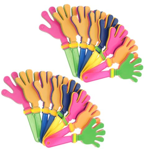 Amosfun 36pezzi Battimani di Plastica Sicuri e Resistenti Colorati per Ragazzo Ragazza e Adulti per Feste Eventi Sportivi e Concerti Facili da Usare Suono Vibrante Colore Casuale
