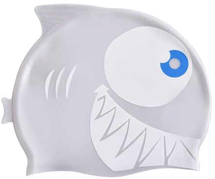 pour - Cuffia da bagno Squalo | Divertenti da bagno in Silicone con motivi animali dei cartoni animati per ragazze e ragazzi a partire da 3 anni con capelli lunghi, berretto