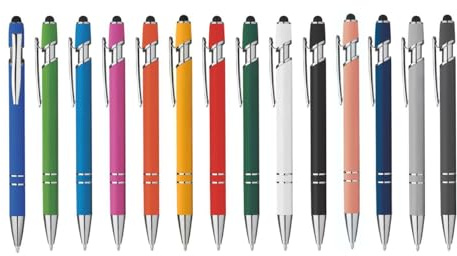 Kartoflak Penne a Sfera Personalizzabili con Stampa UV o Incisione Laser, fusto colorato in gomma Soft Touch con Clip Cromato e Touch Screen, Compleanno, Laurea, Matrimonio da 1 a 1000 Pezzi