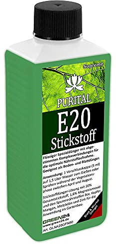Purital E20 Stickstoffdünger 250ml - Profi Wachstumsdünger 20% Stickstoff Magnesium Spurenelemente - Flüssigdünger Blattdünger Anzuchtdünger - HIGH-TECH Stickstoff